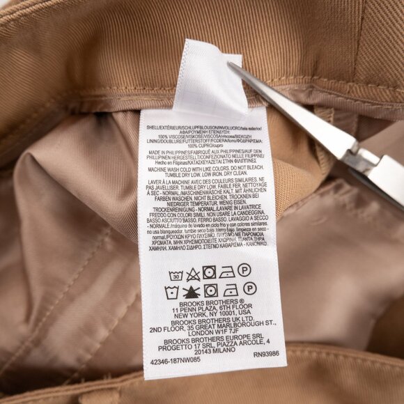 NEW BROOKS BROTHERS tan pleated trousers size 8 - Picture 9 of 10